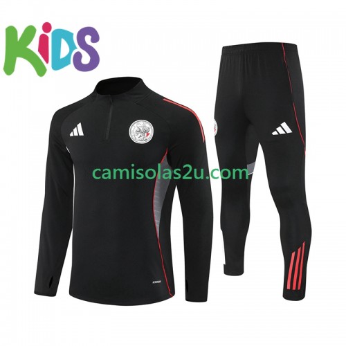 Ajax Criança Sweat de Treino Conjunto Preto 2025/26 Ajax Criança Sweat de Treino Conjunto Preto 2025/26